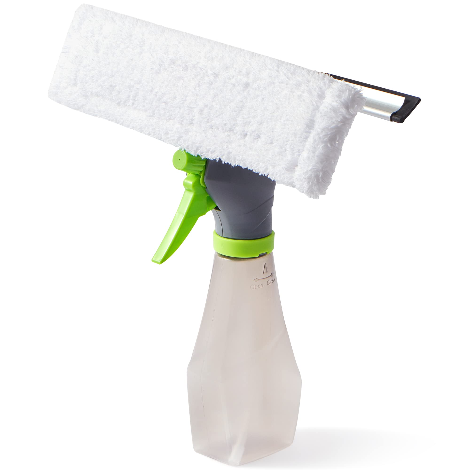 True & Tidy Glass Cleaner Spray Bottle With Built-In Squeegee
