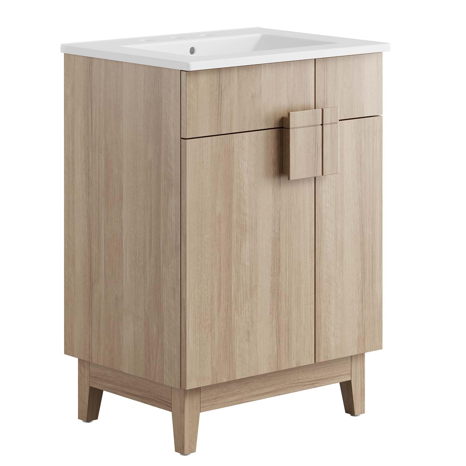 Modway Miles Vanity, White Oak