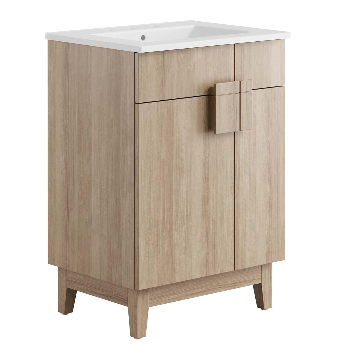 Modway Miles Vanity, White Oak