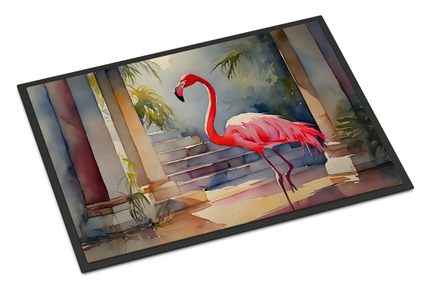 Carolines Treasures DAC2862MAT Flamingo Doormat Front Door Mat Indoor Outdoor Rugs for Entryway, Non Slip Washable Low Pile, 18H X 27W