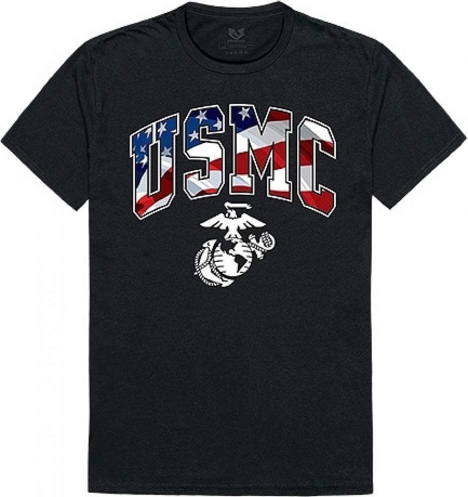 Flag Letter Tee, Marines, Black, S