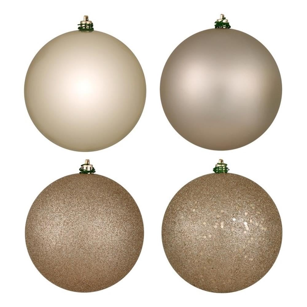 Casafoyer 8” Oat 4-Finish Ball Orn Asst 4/Bag - (Pack Of 2)