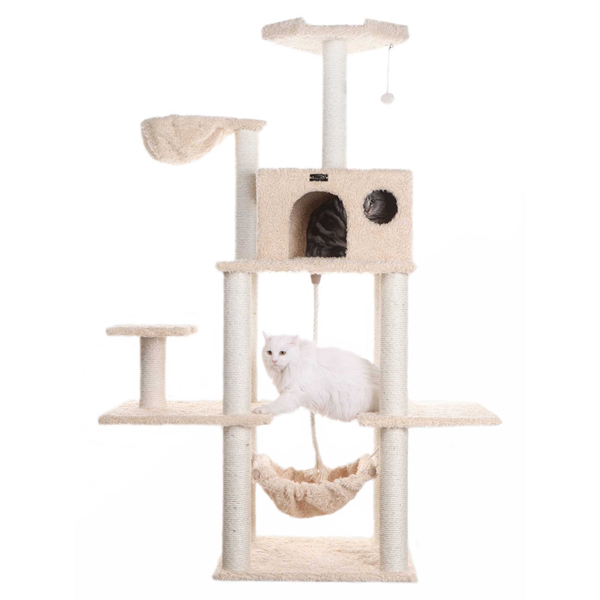 Armarkat Mult -Level Real Wood Cat Tree Hammock Bed, ClimbIng Center for Cats and Kittens A6901