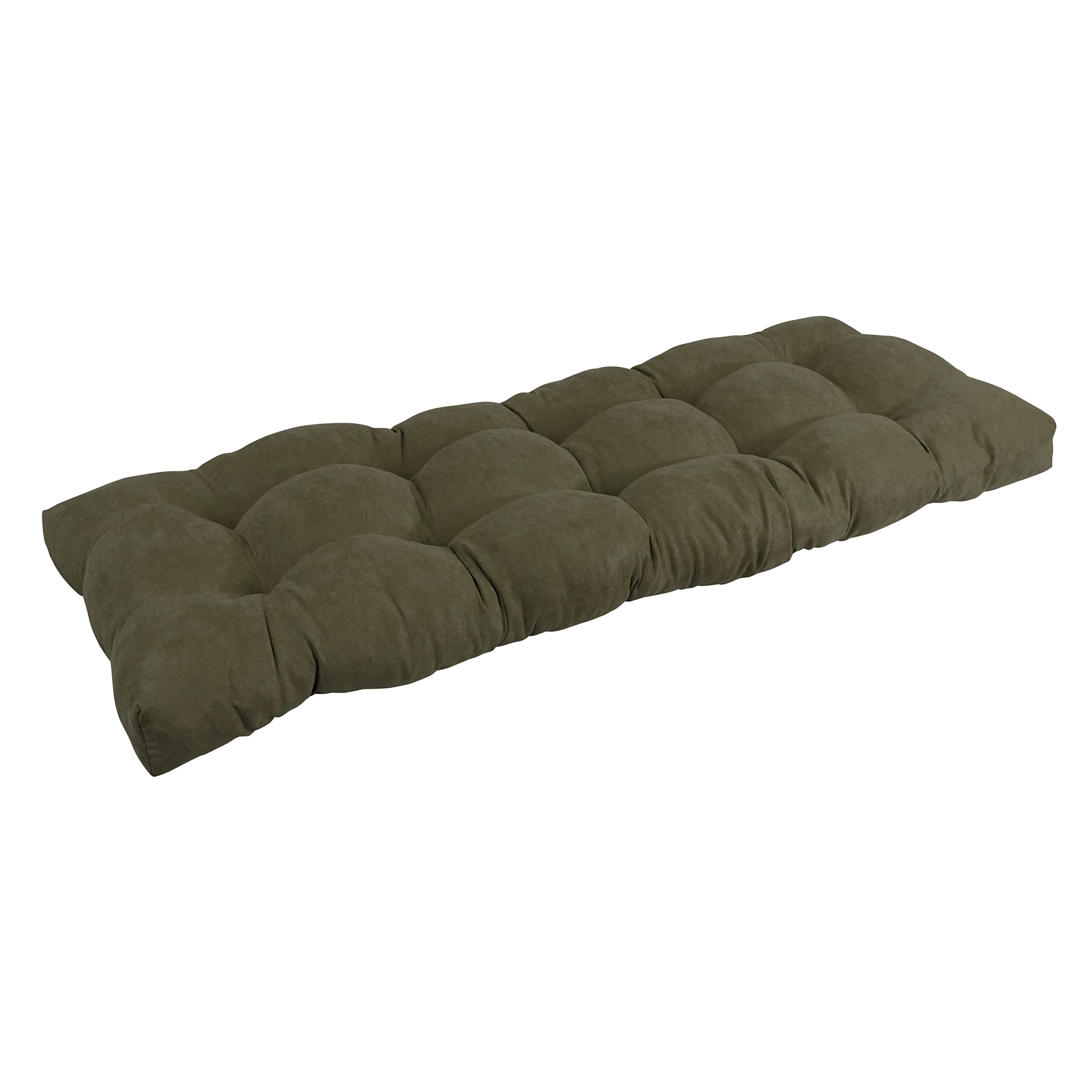 46-inch by 19-inch Tufted Solid Microsuede Bench Cushion Green-Color