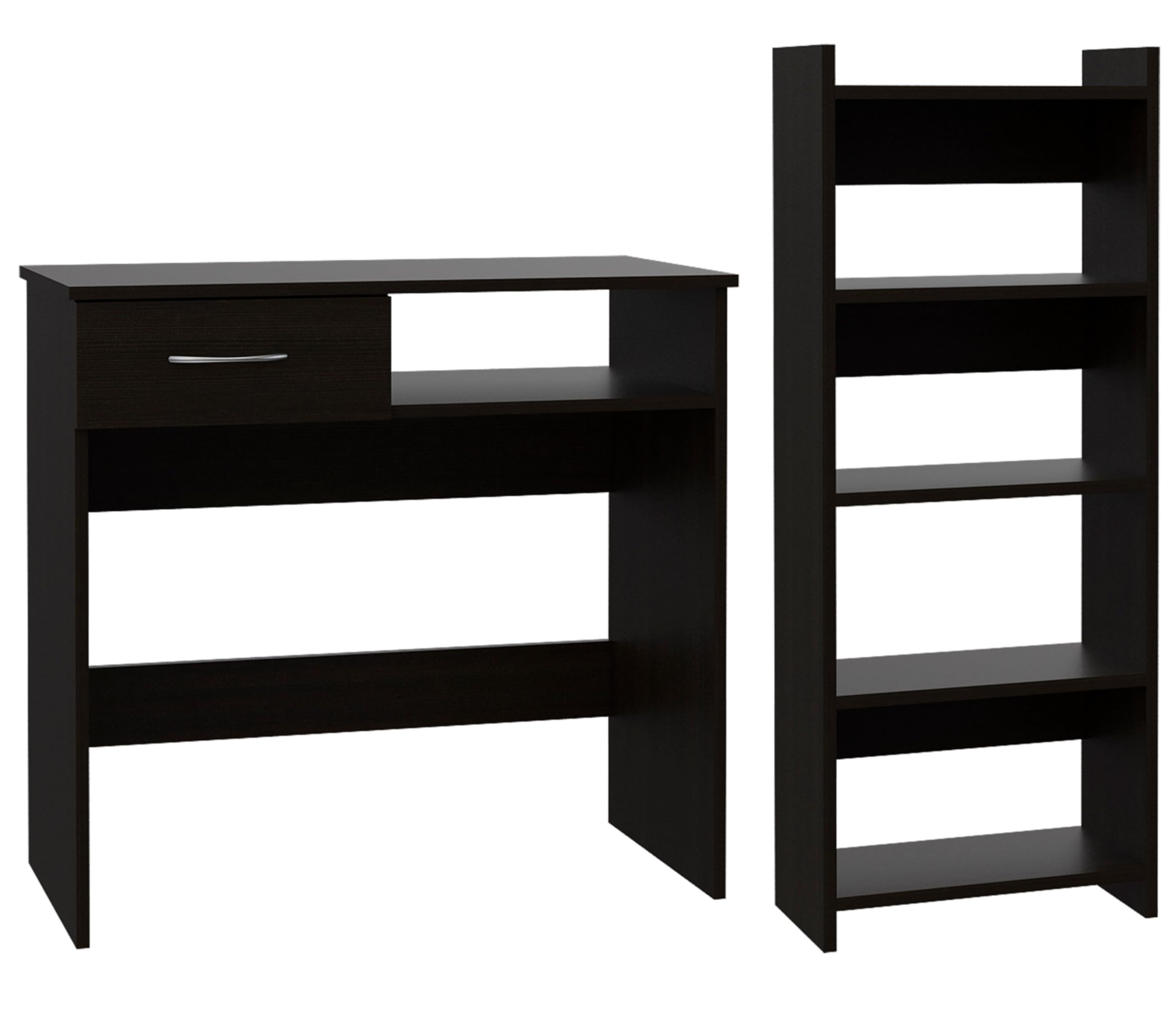 Tuhome Vizcaya Office Set, Single Drawer, Keyboard Tray,Bookcase -Black