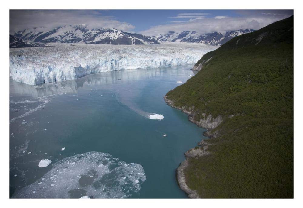 Hubbard Glacier encroaching on Gilbert Point, Wrangell-St. Elias National Park, Alaska-Paper Art-32x22”