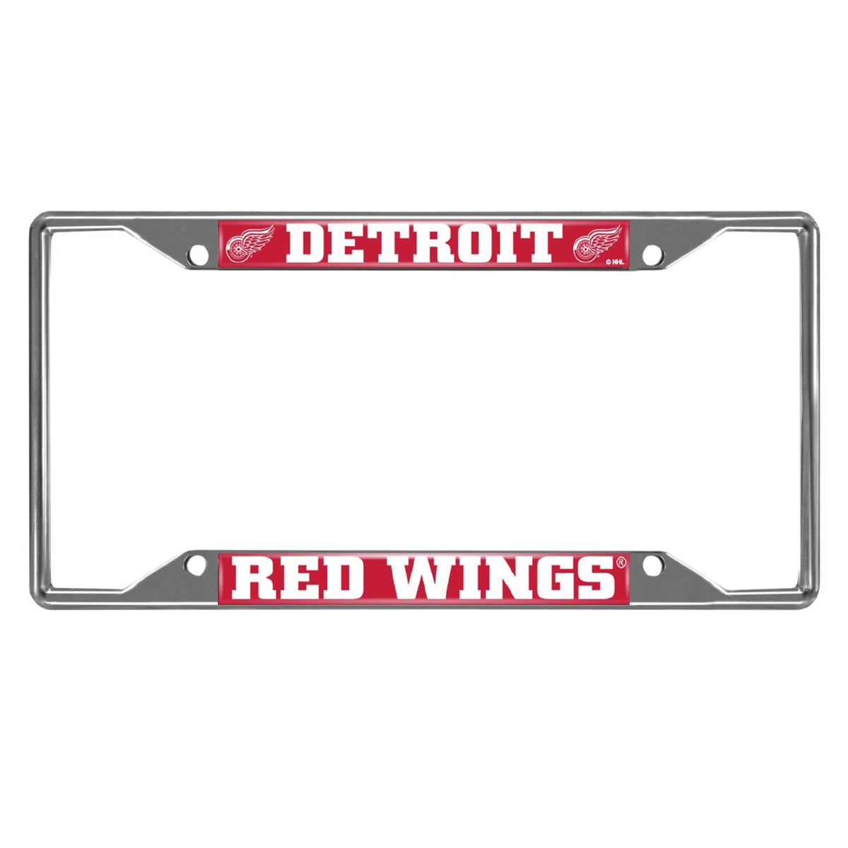 Fanmats 14793 Detroit Red Wings Chrome Metal License Plate Frame, Team Colors, 6.25In X 12.25In