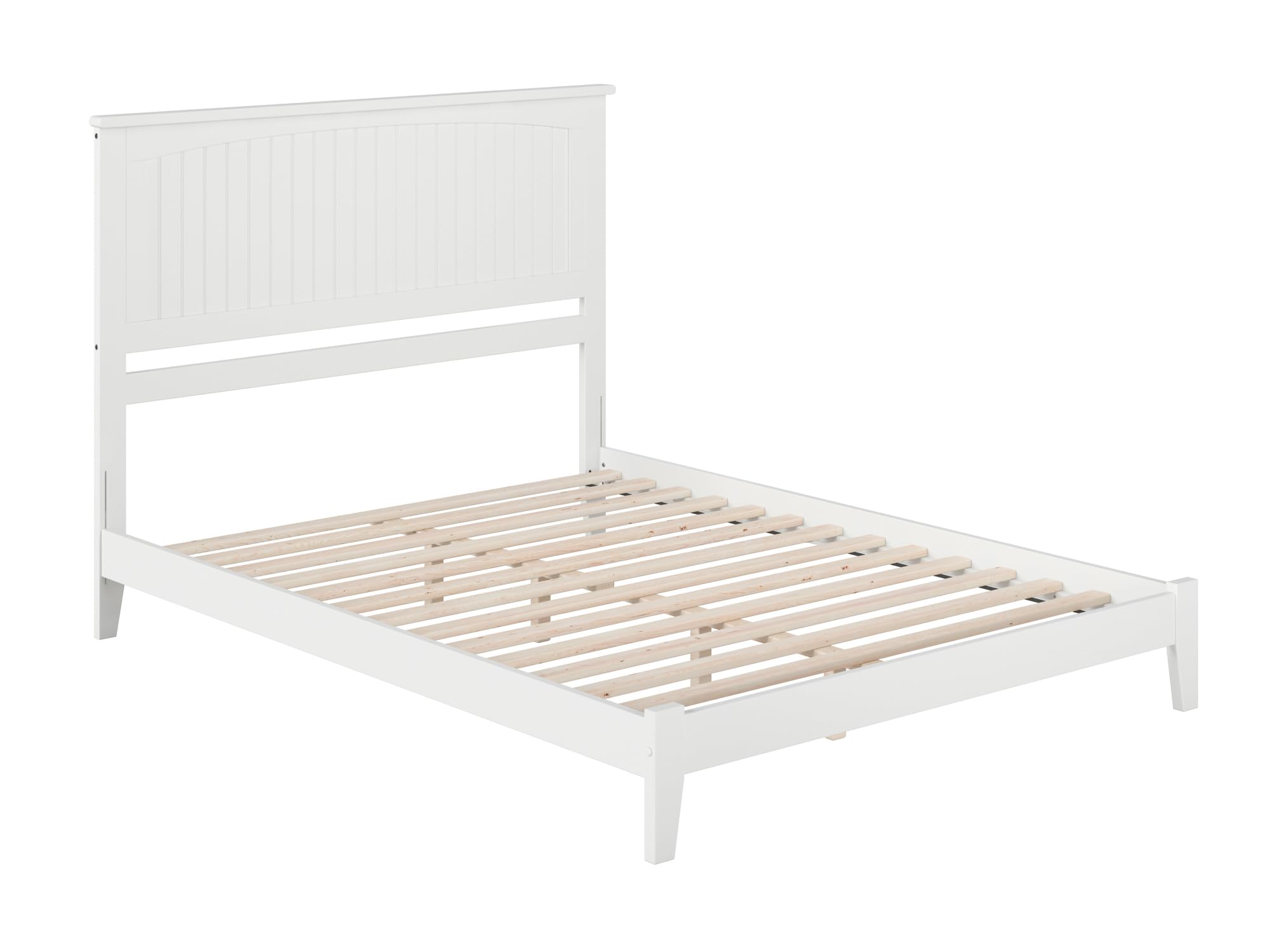 Nantucket Queen Low Profile Solid Wood Platform Bed Frame in White