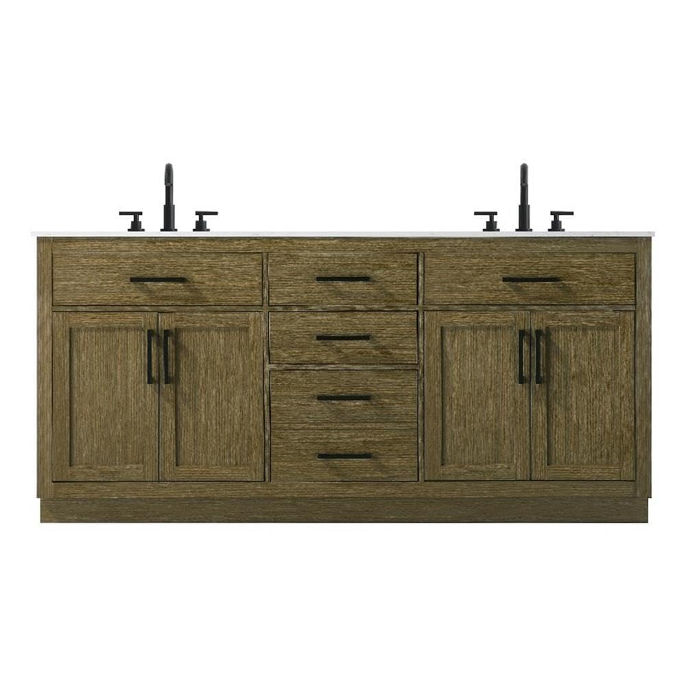 Alden 72 inch Double Bathroom Vanity in Chestnut Brown
