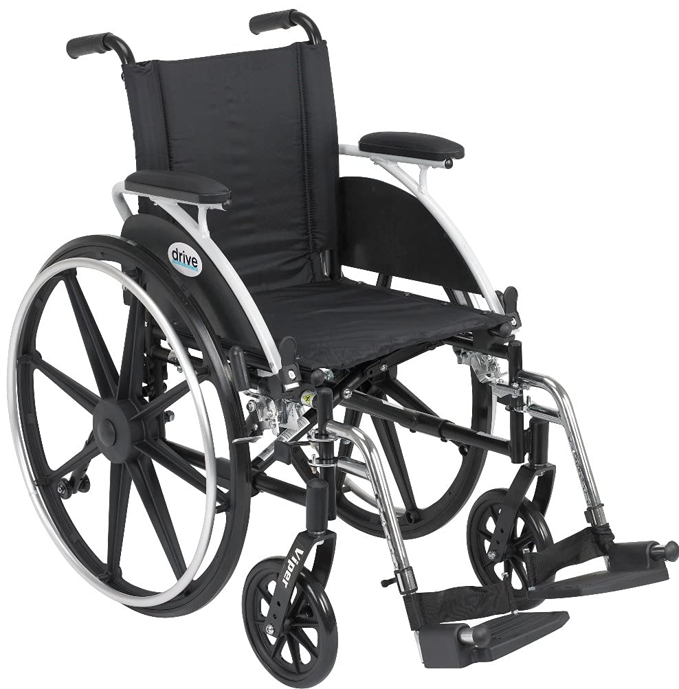 Viper Wheelchair with Flip Back Removable Arms, Desk Arms, Swing away Footrests, 12 Seat"