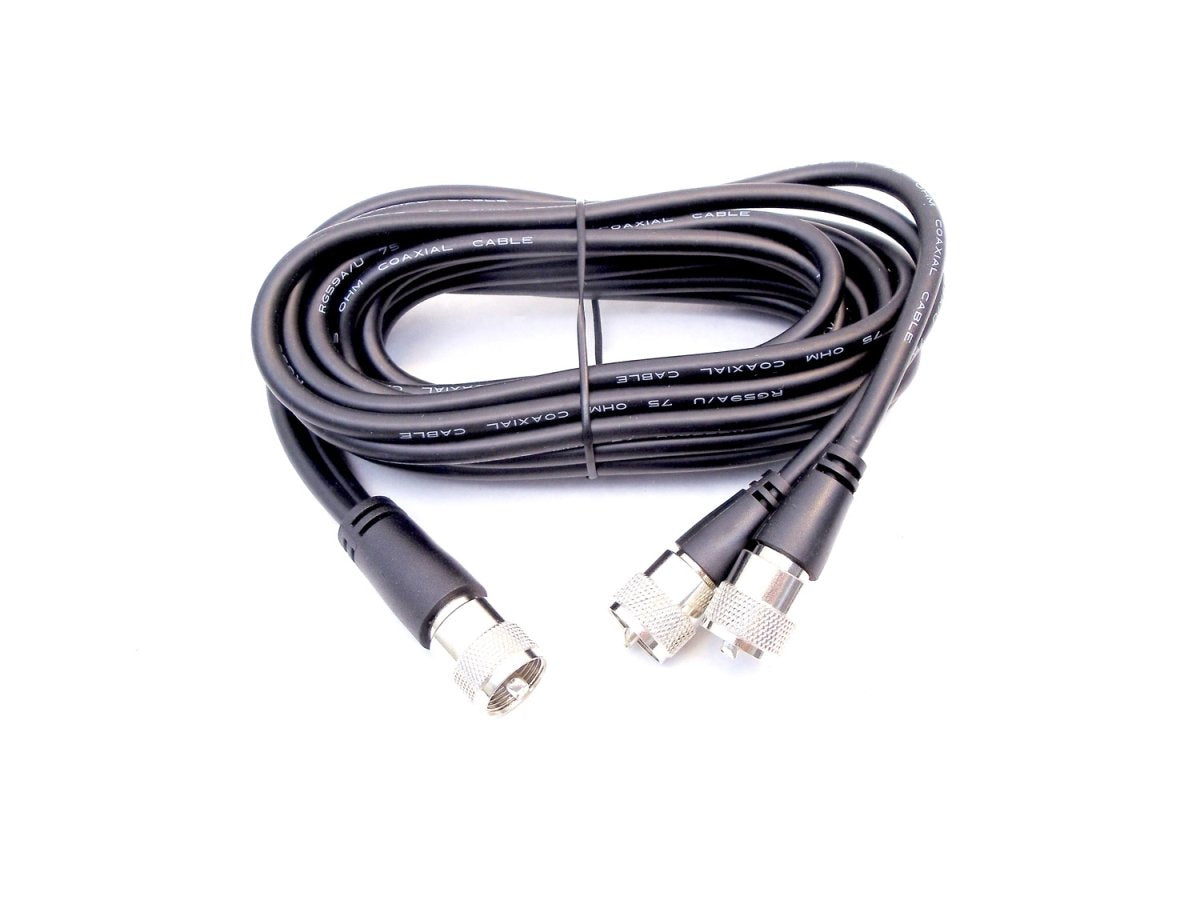 PROCOMM - 9  RG59A/U 75 OHM CO-PHASE COAX CABLE  WITH 3 MOLDED PL259 CONNECTORS
