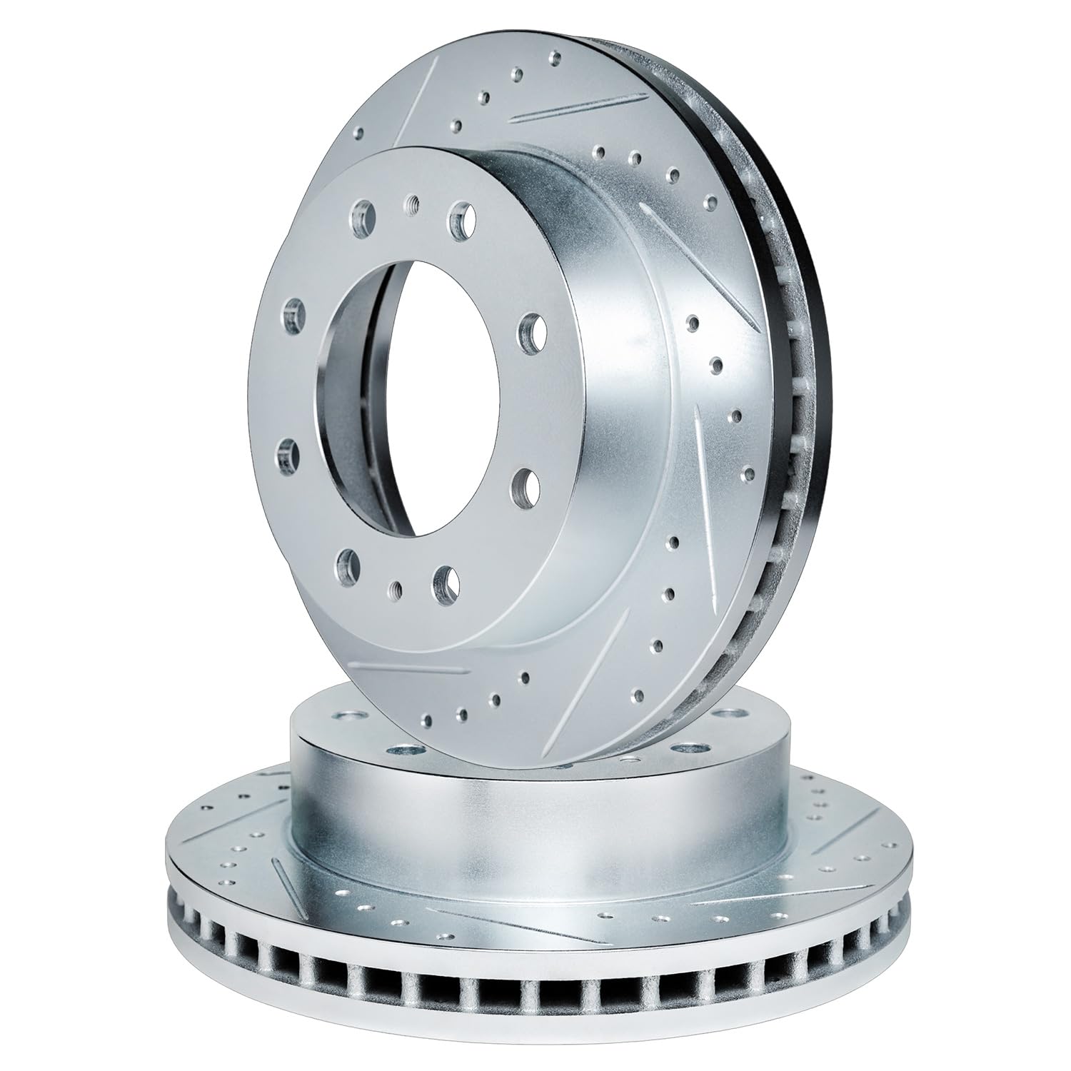 R1 Concepts Drilled and Slotted Silver Disc Brake Rotor Set WGPN1-48012