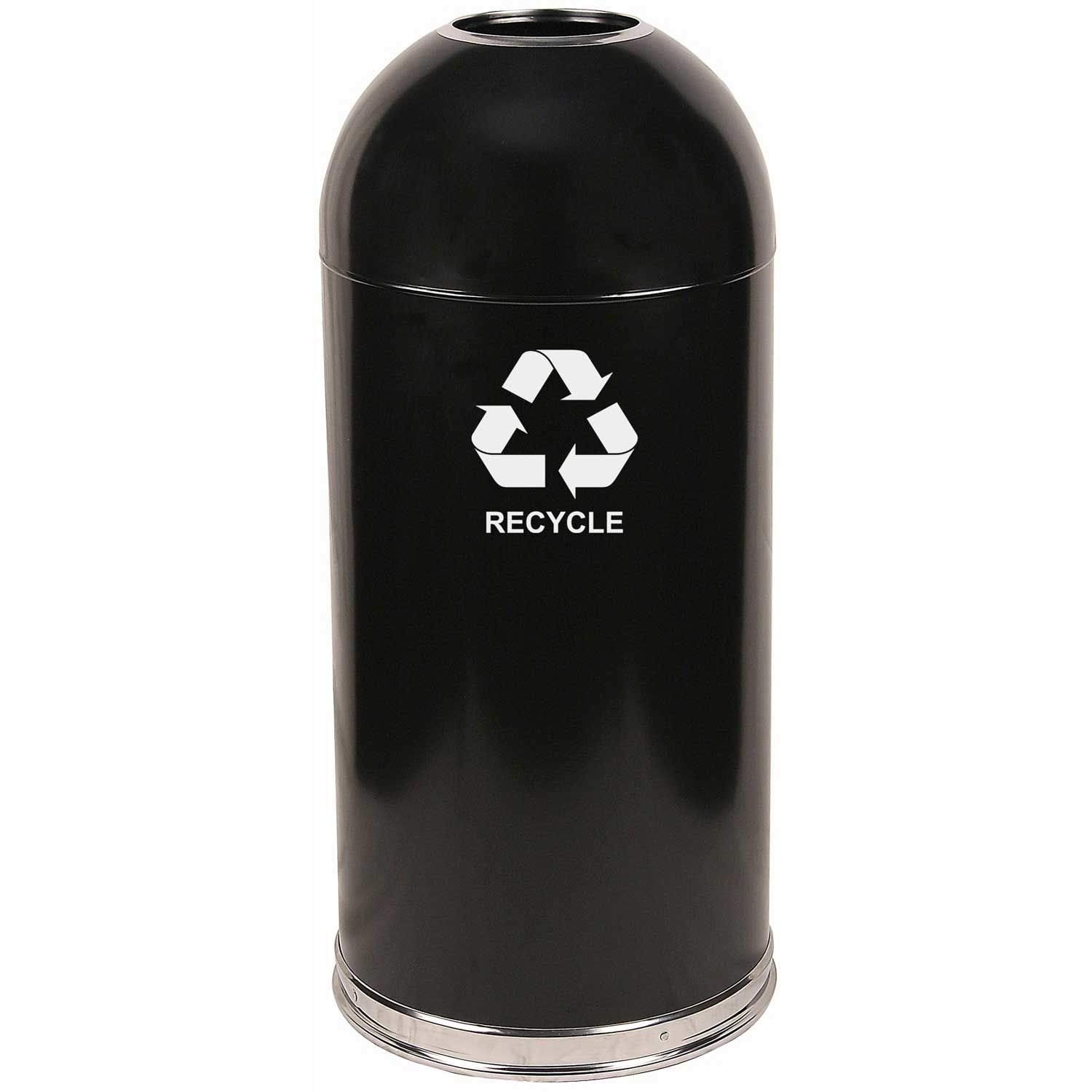 Witt Industries 415Dtbk-R Steel 15-Gallon Standard Open Top Indoor Recycling Receptacle With Galvanized Liner, Legend Recycle