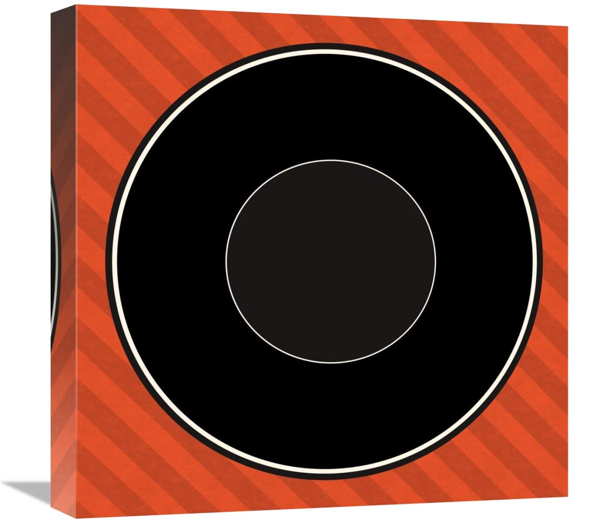 Mealtime: Red Stripes - Plate-Canvas Art-18x18”