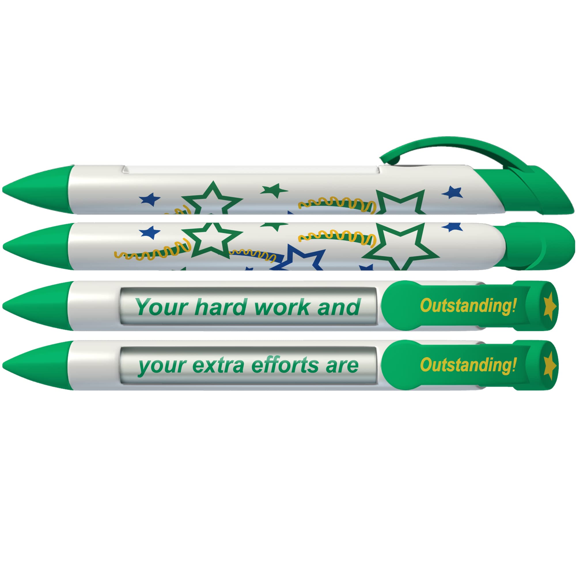 Greeting Pen Rotating Message Teacher Pen - #1 Teacher (Green) 6 Pack (36401)