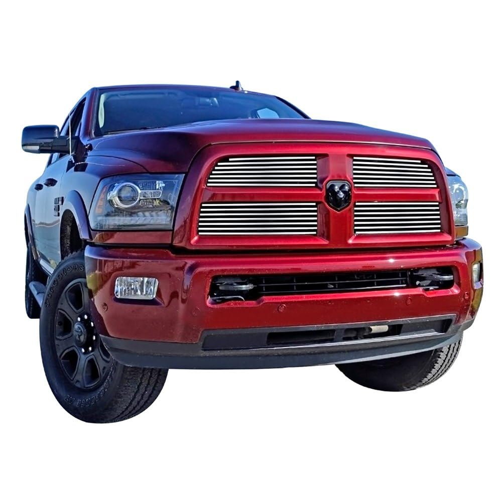 2013-2018 Ram 2500 /2013-2018 Ram 3500 Stainless Steel Polished Finish 8X6 Horizontal Billet Stainless Steel Billet Grille