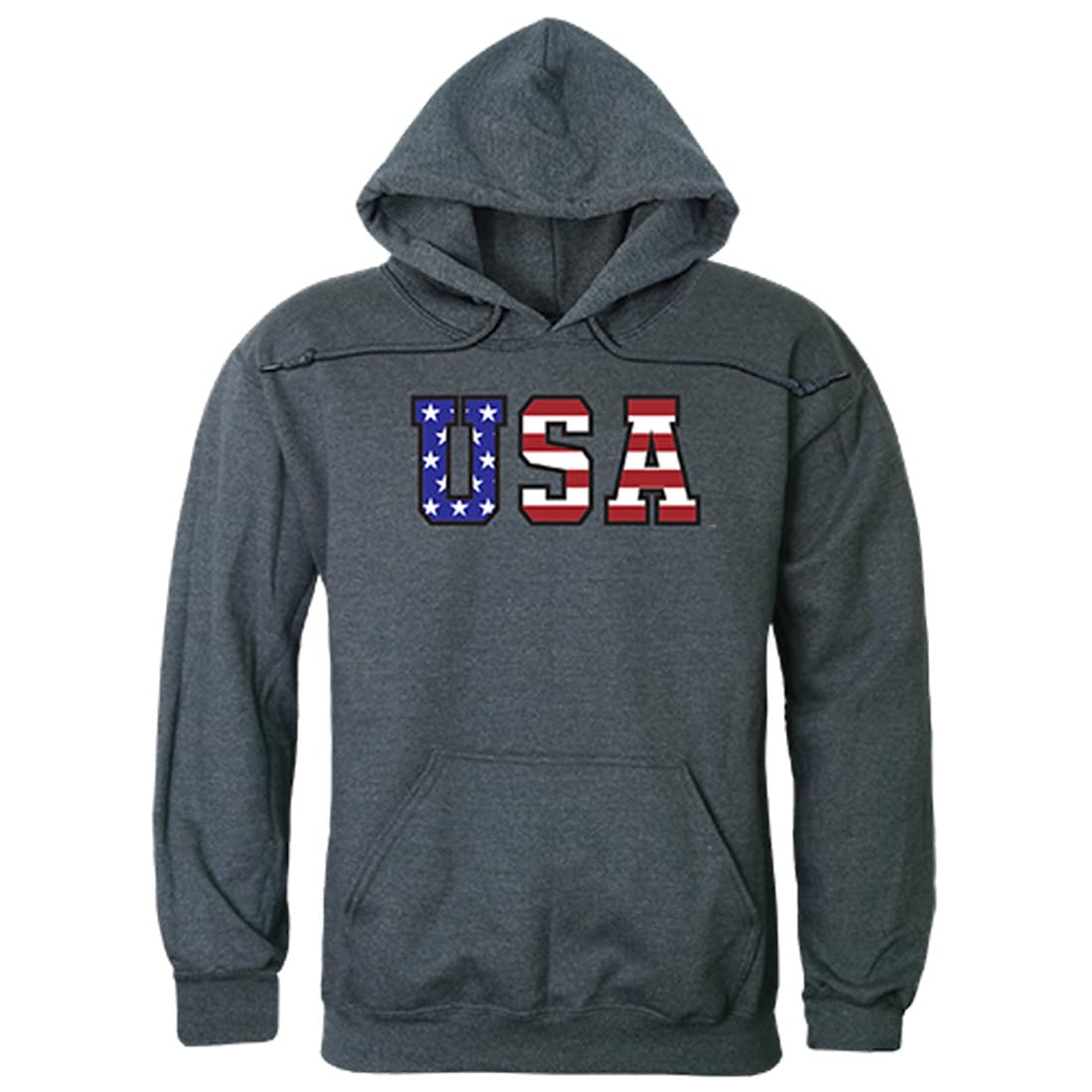 Graphic Pullover, Flag Text, H.Char, XL