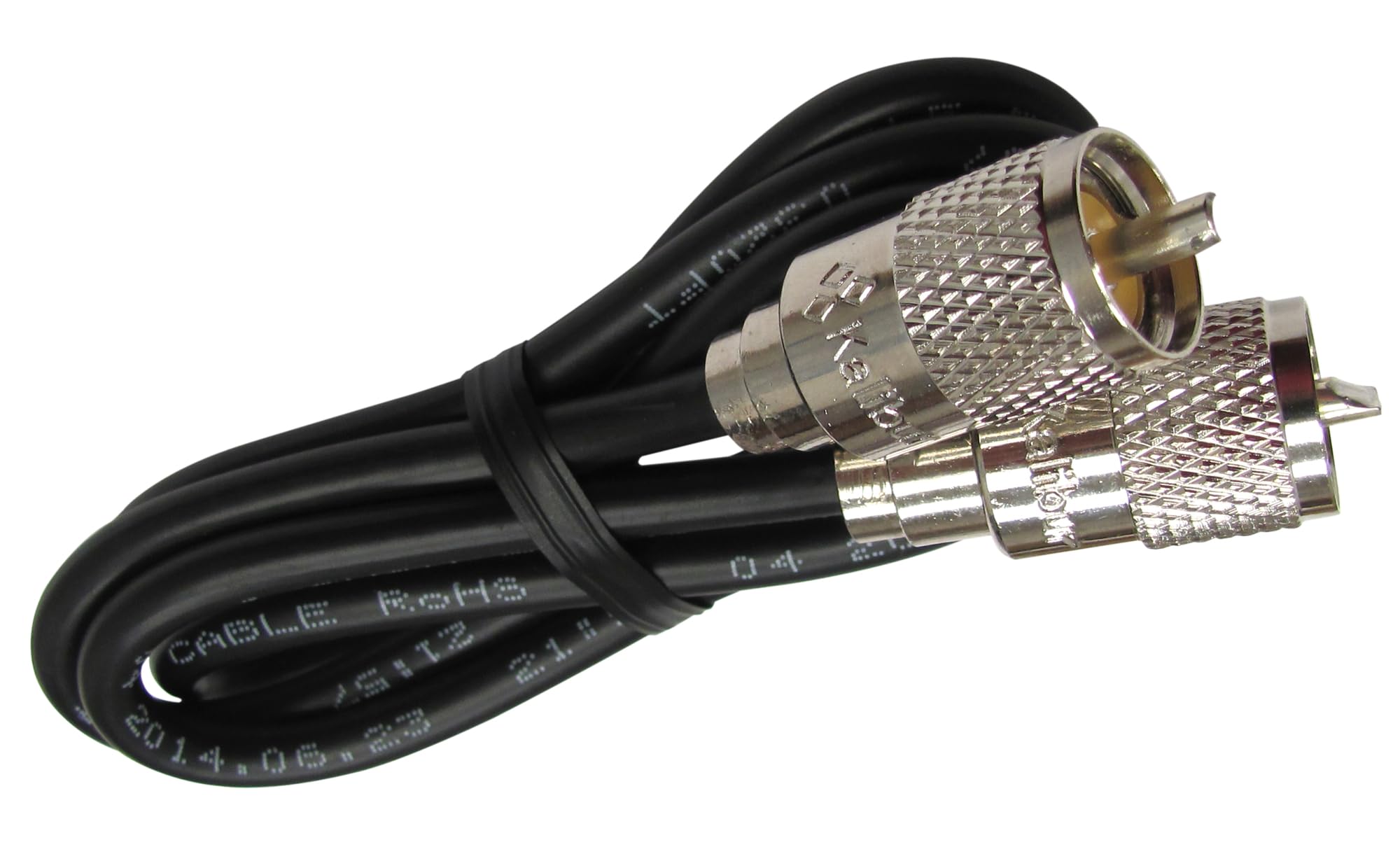 50 RG8X BLACK COAX CABLE WITH PL259 CONNECTORS ON EACH END