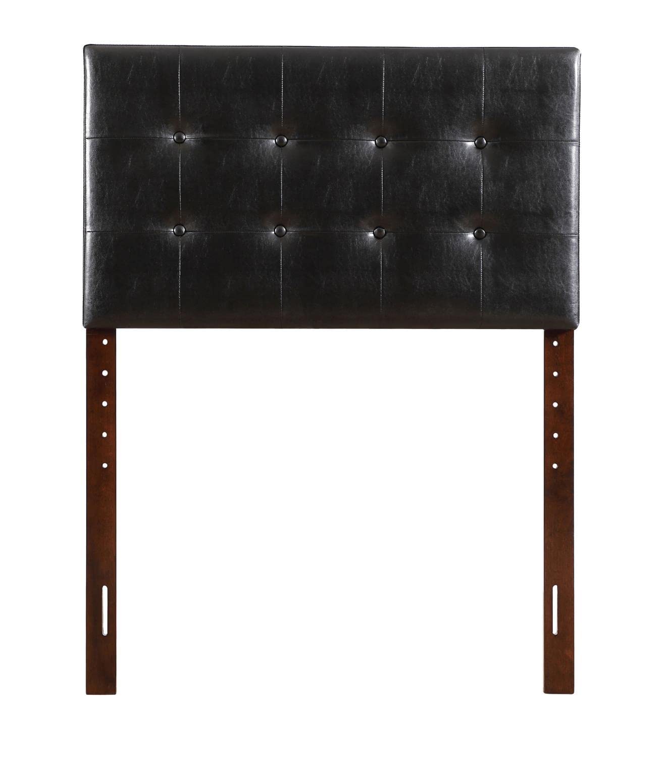 Super Nova Black Twin Upholstered Tufted Panel Headboard