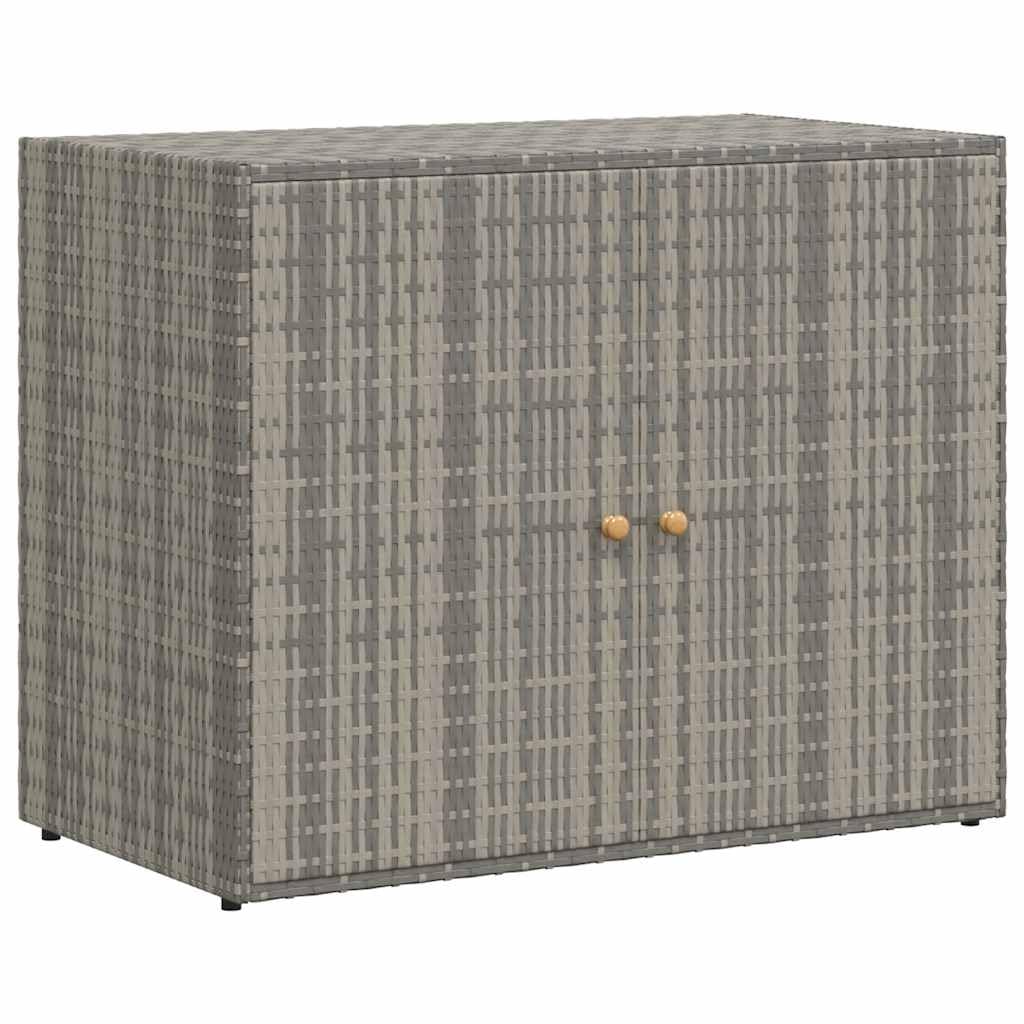 Garden Storage Cabinet Gray 39.4x21.9”x31.5” Poly Rattan