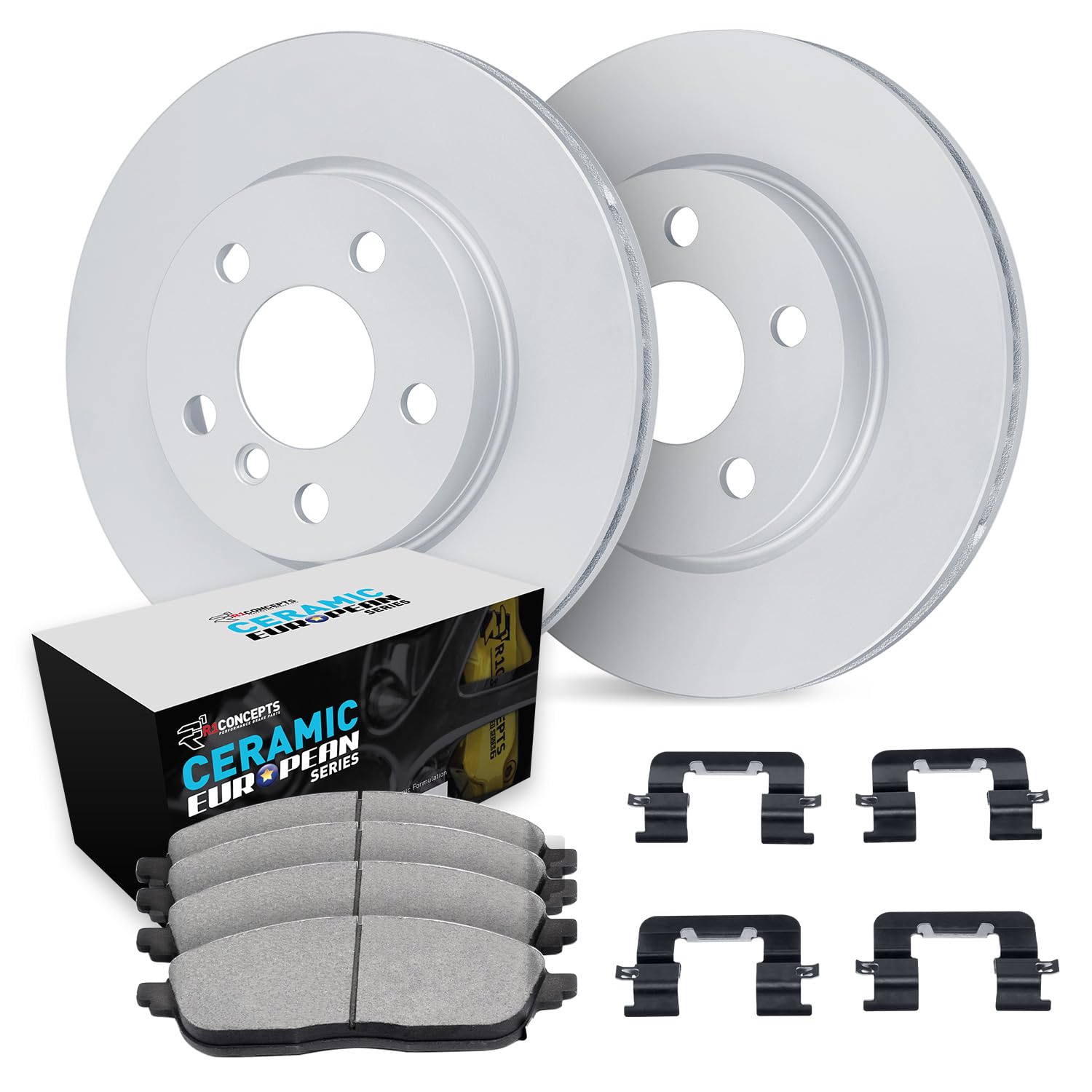 R1 Concepts GEOMET Disc Brake Rotor Set with Euro Ceramic Pads and Hardware WJTH1-02003