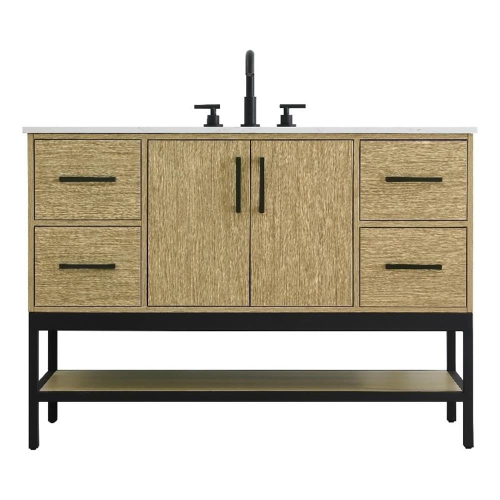 48 inch Single Bathroom Vanity in Honey Brown