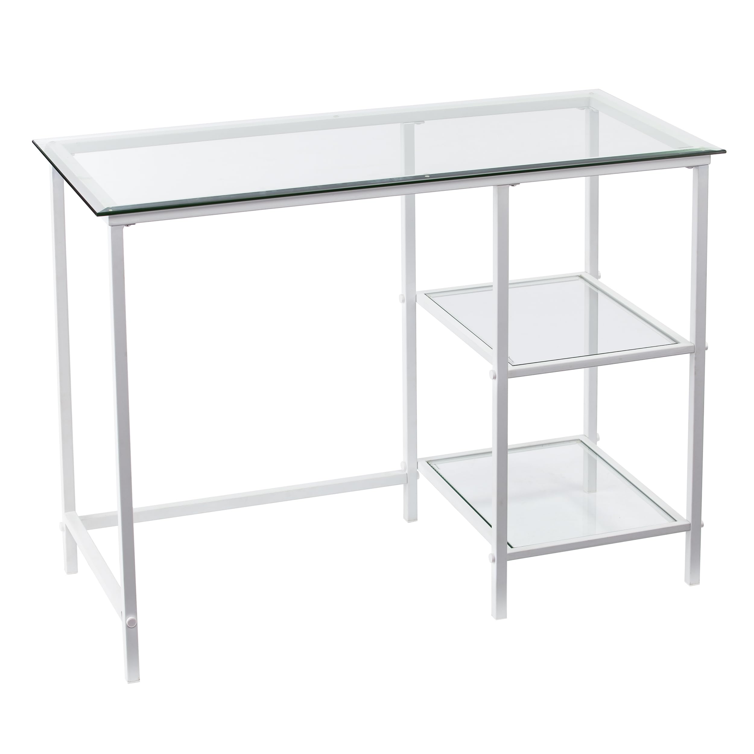 Layton Metal/Glass Student Desk - White