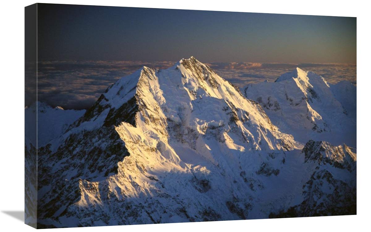 Eastern faces of Mt Cook, and Mt Tasman at dawn, New Zealand-Canvas Art-24x16”