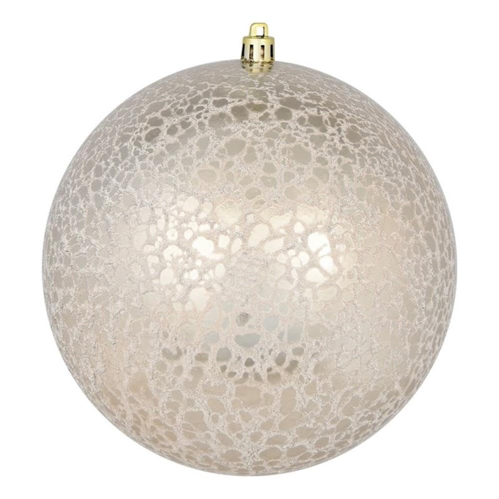 Casafoyer 6” Champagne Crackle Ball Ornament 4/Bag - (Pack Of 2)