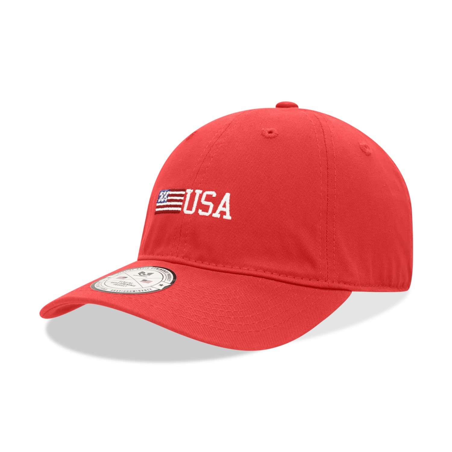 Relaxed Graphic Cap, Side US Flag, Red