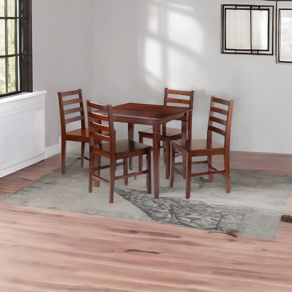 Casafoyer Stylish 3-Pc Kingsgate Dining Set | 4 Hamilton Chairs | Real Wood | Walnut
