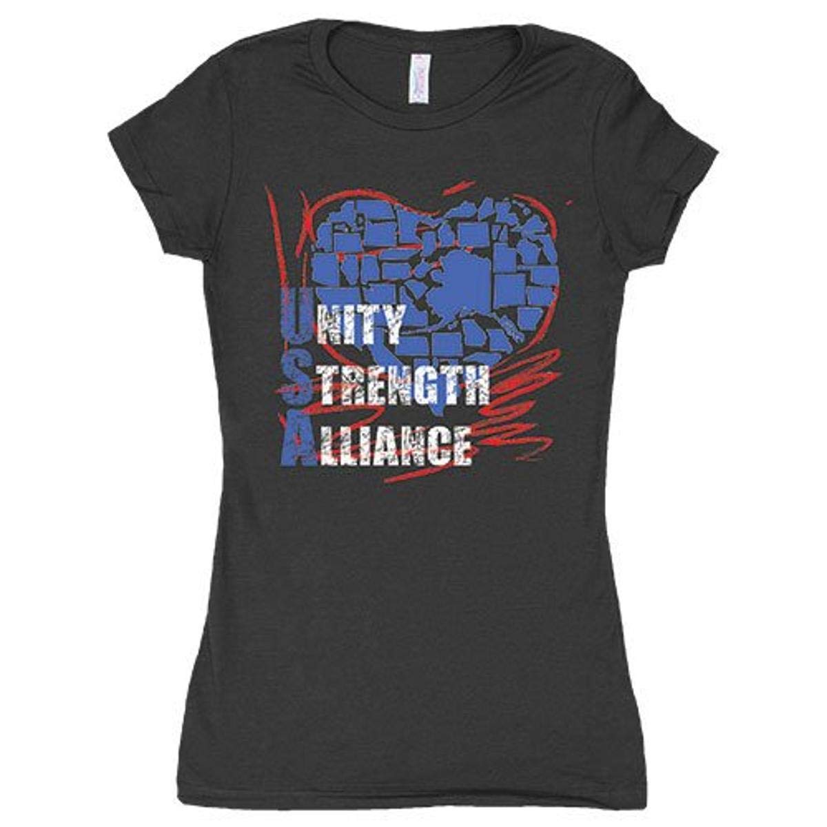 Womens Cotton Tee Unity Strength Alliance - Black 2XL
