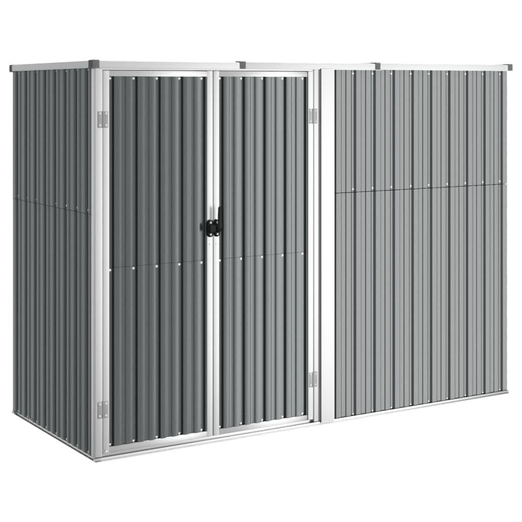 vidaXL Garden Tool Shed Gray 88.6x35"x63.4" Galvanized Steel"