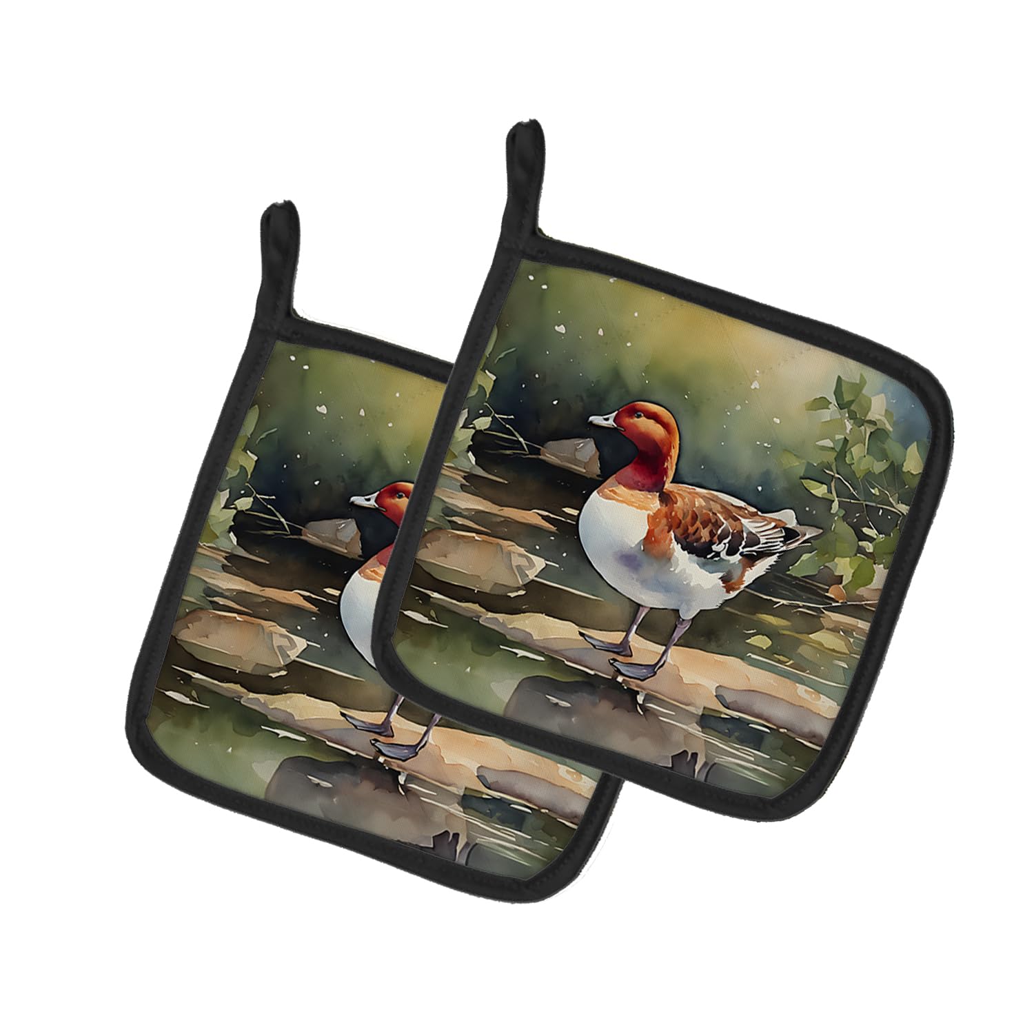 Redhead Duck Pair of Pot Holders