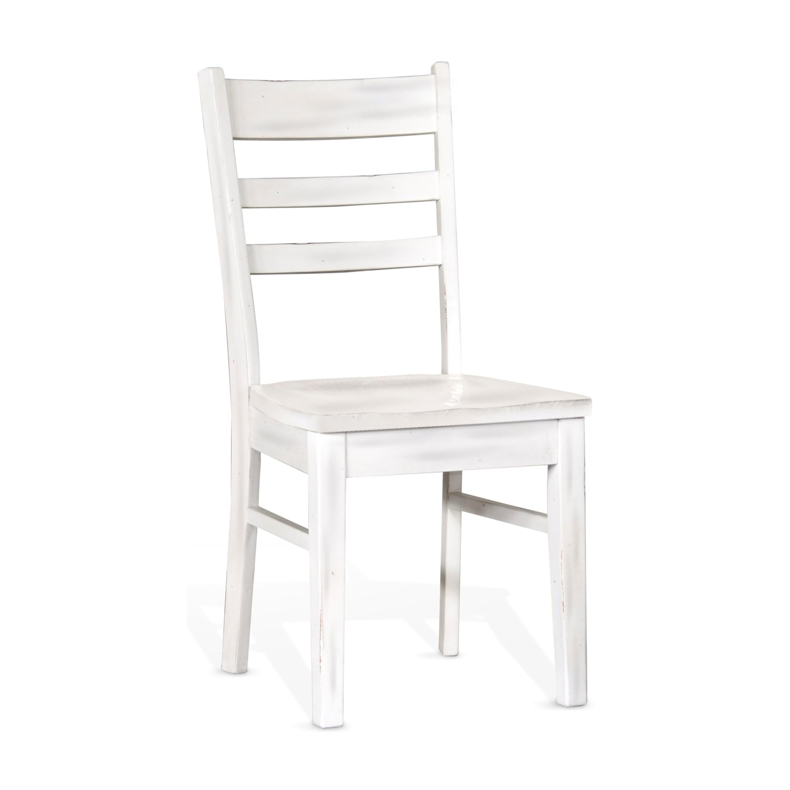 Sime Dining Chair Set of 2, Ladderback Design, Off White Mahogany Wood