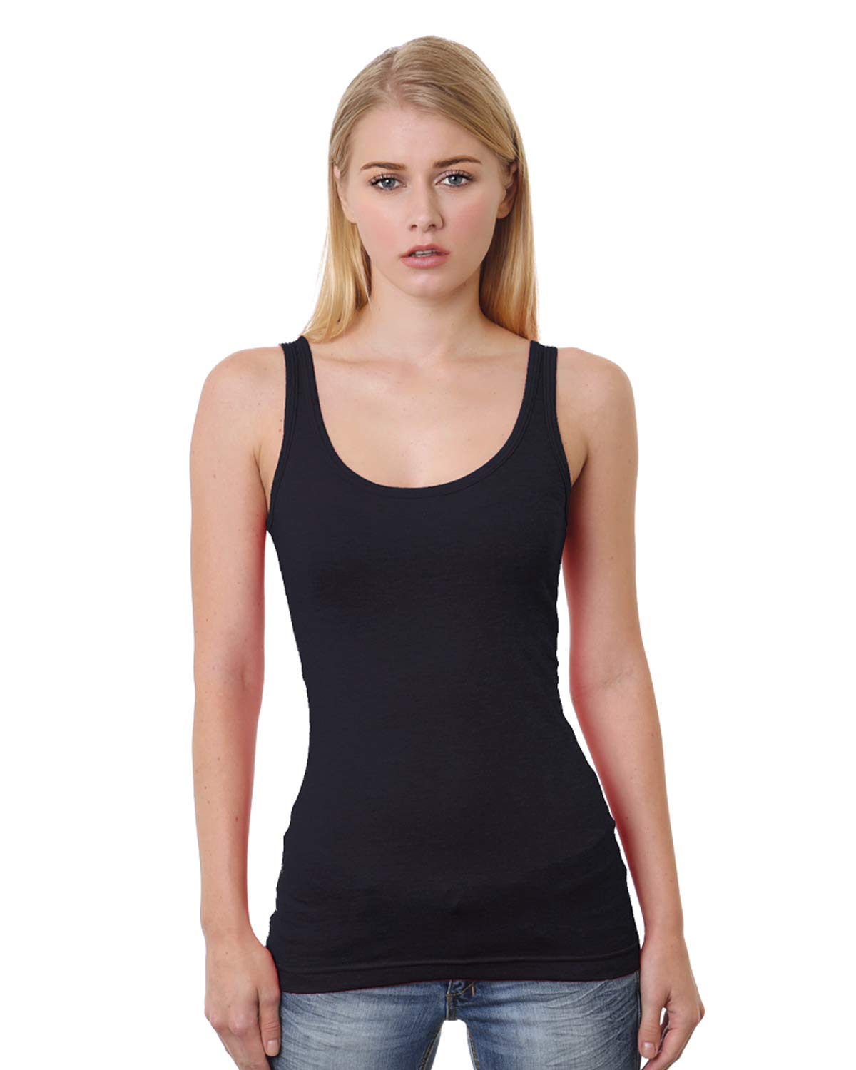 Bayside Womens USA-Made Tank Top - Black, XL