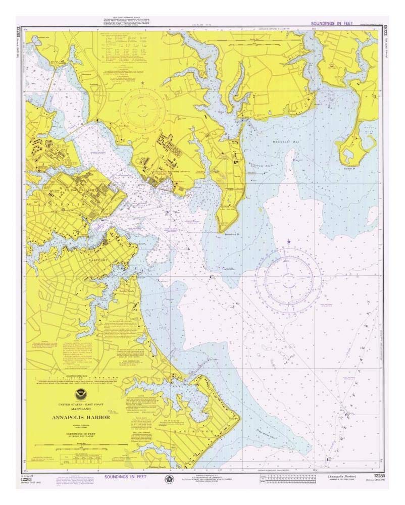 Nautical Chart - Annapolis Harbor ca. 1975-Paper Art-26x32”