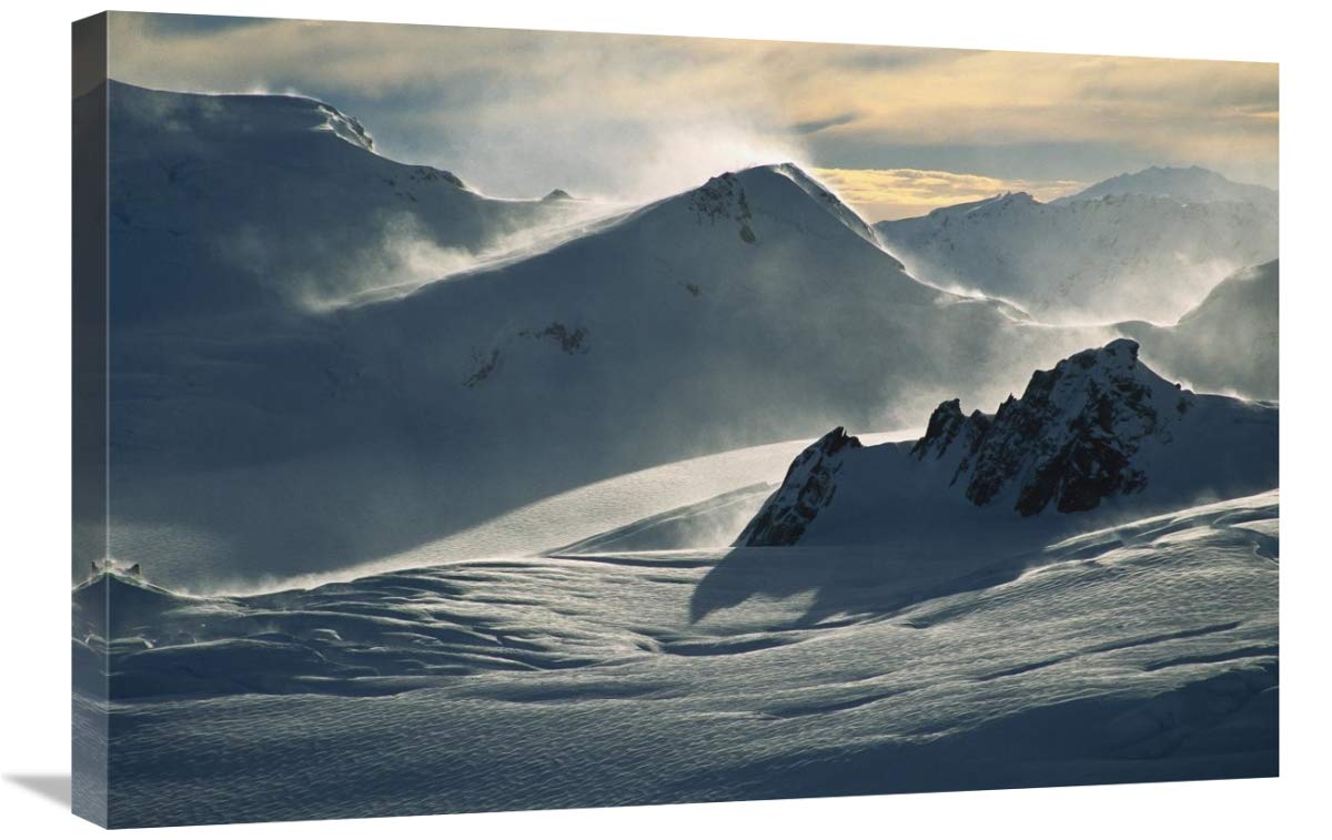 Windblown snow at dawn on Franz Josef Glacier, Westland NP, New Zealand-Canvas Art-30x20”