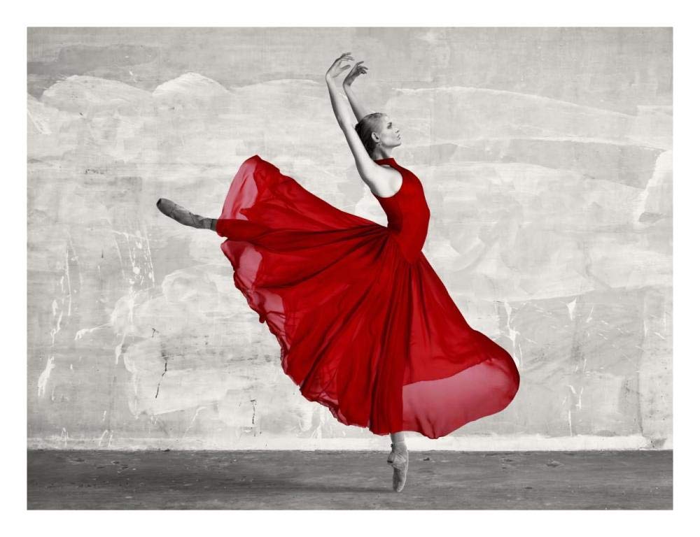 Ballerina in Red-Paper Art-26x20”