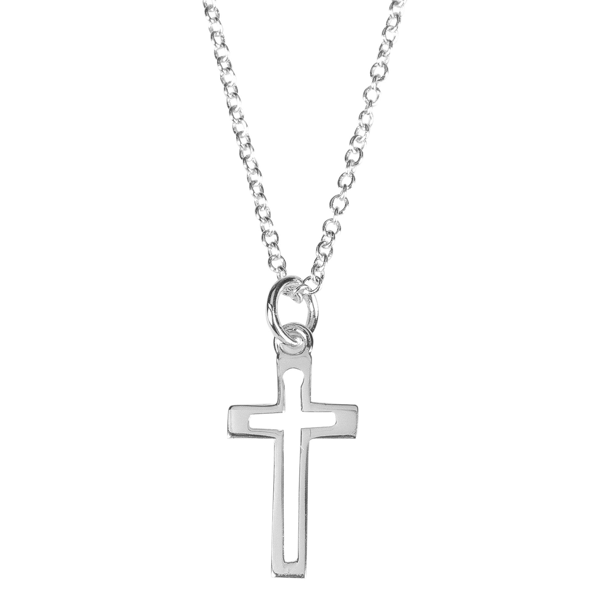 Silver Plated Box With Cross Necklace