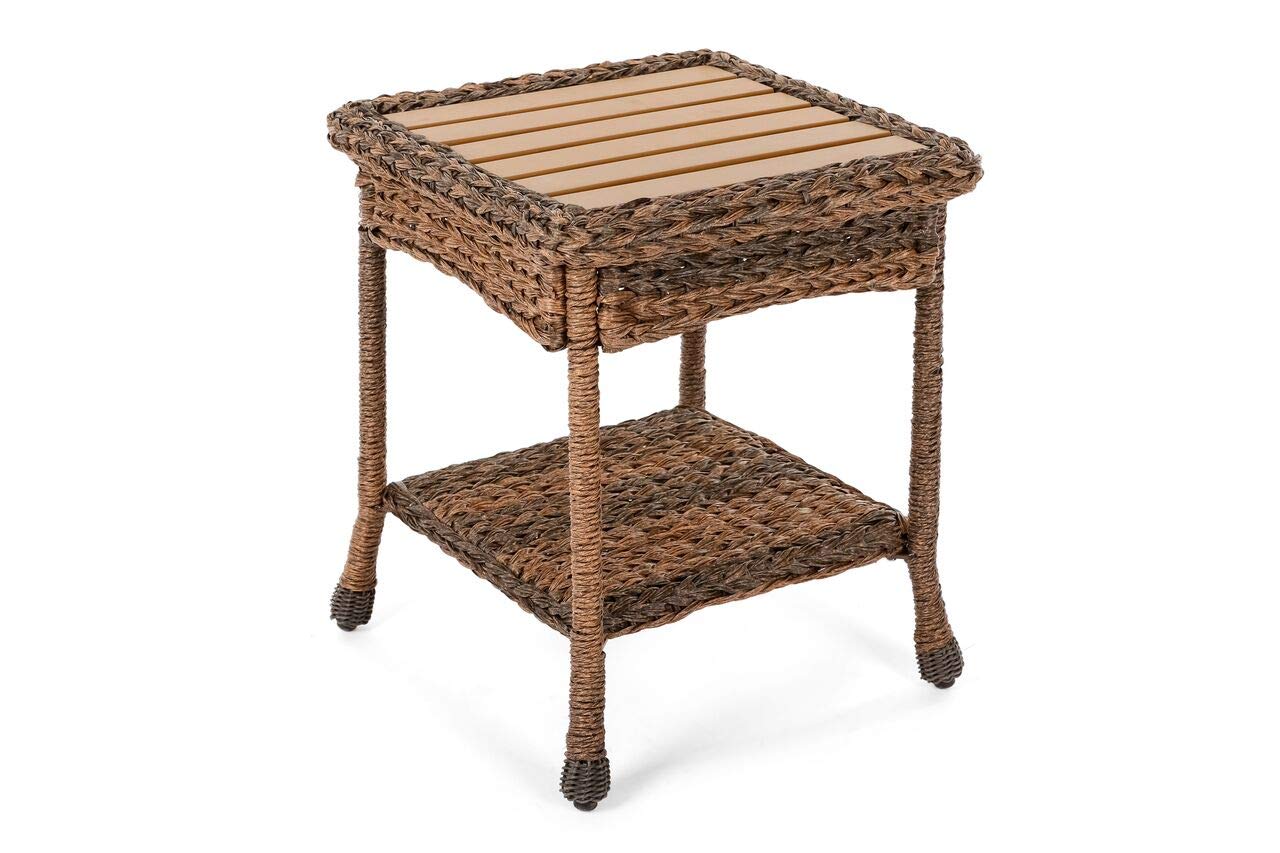 Outdoor Faux Sea Grass Garden Patio Furniture End Table