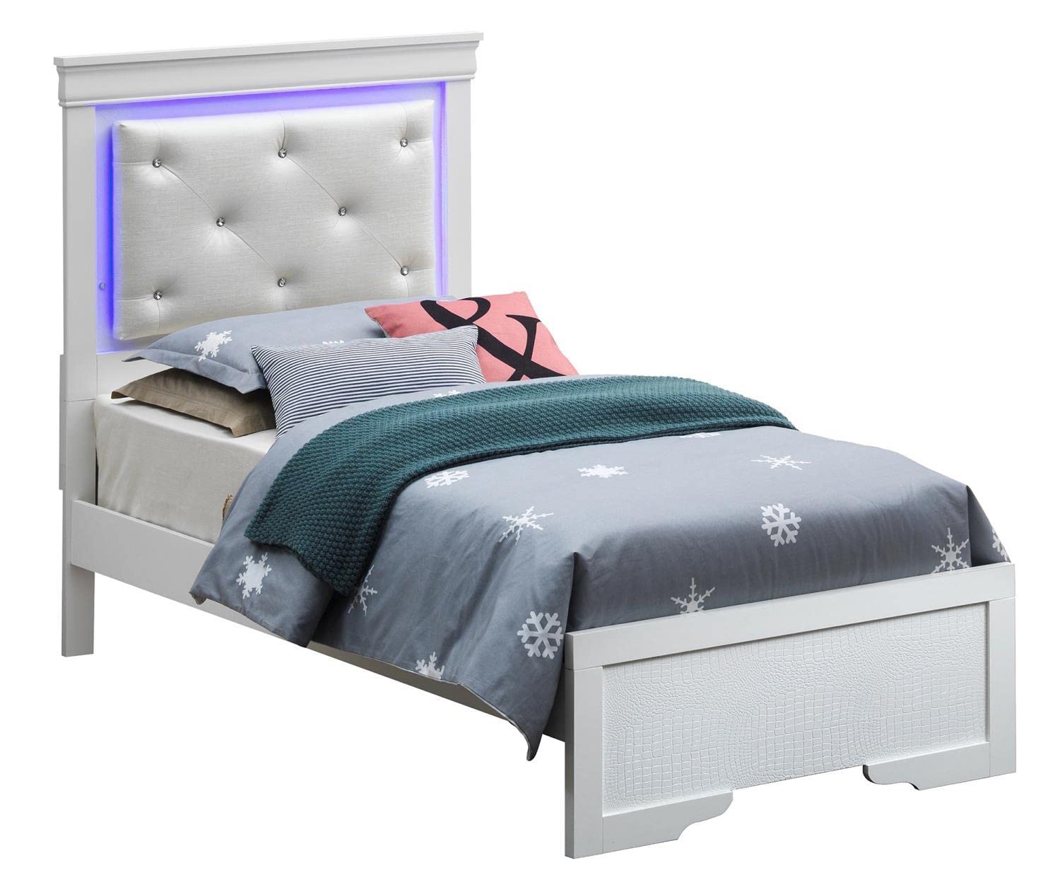 Lorana Silver Champagne Twin Panel Beds