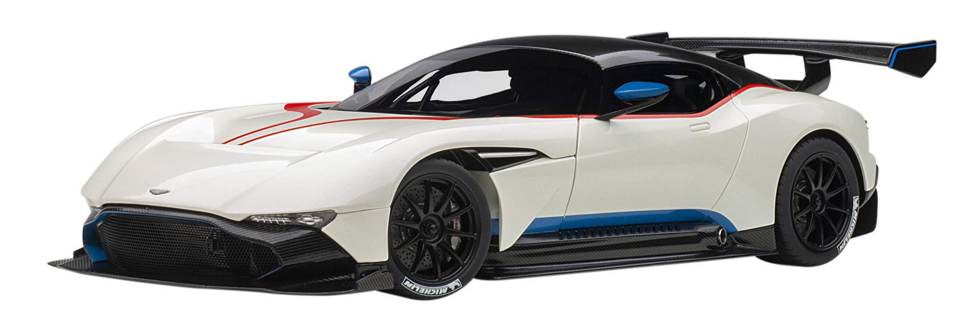 Aston Martin Vulcan Stratus White with Red and Blue Stripes 1/18 Model Car by Autoart