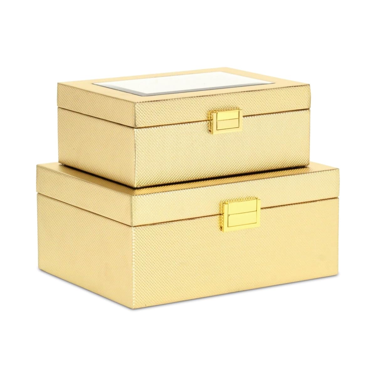 Liniva Vinyl Woven Pattern Mirrored Box Set - Gold