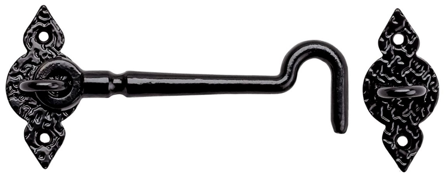 National Hardware N100-054 6 Spear Gate Hook Black Finish With Weatherguard