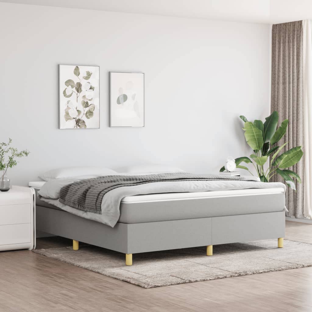 vidaXL Box Spring Bed Frame Light Gray 39.4x79.9??Twin XL Fabric