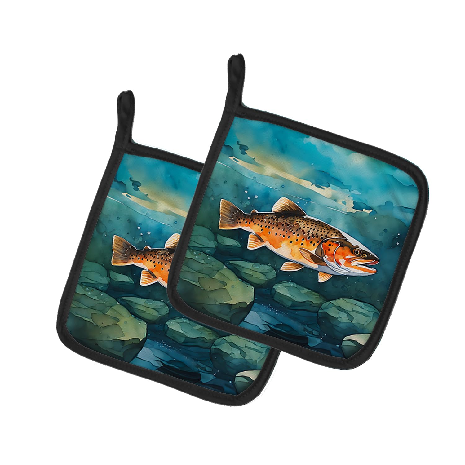Brown Trout Pair of Pot Holders