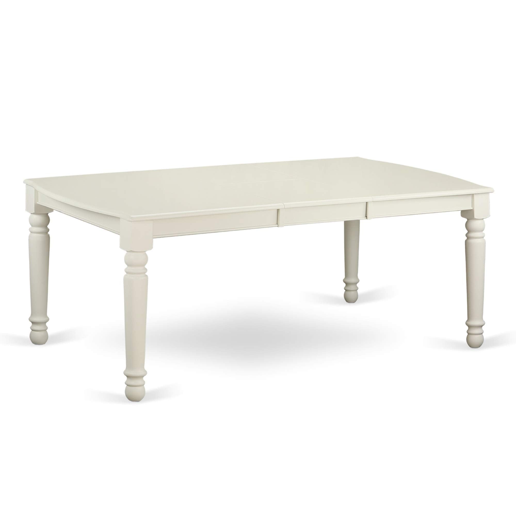 Casafoyer DOAV5-LWH-W 5 Piece Dining Set Includes a Rectangle Dining Room Table with  Leaf and 4 Wood Seat Chairs, 42x78 Inch, Linen White