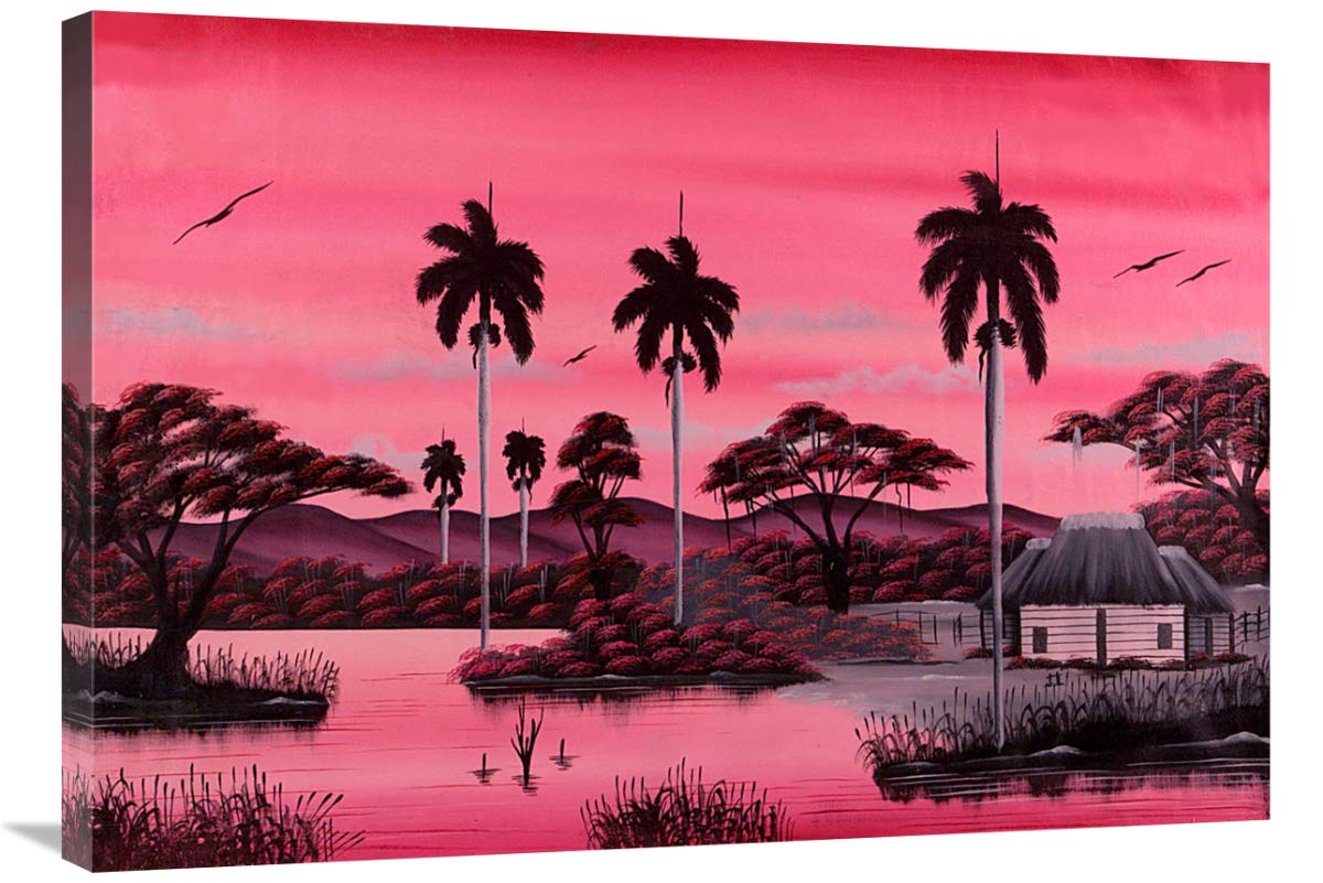 Jumby Village 2-Canvas Art-36x25.2”