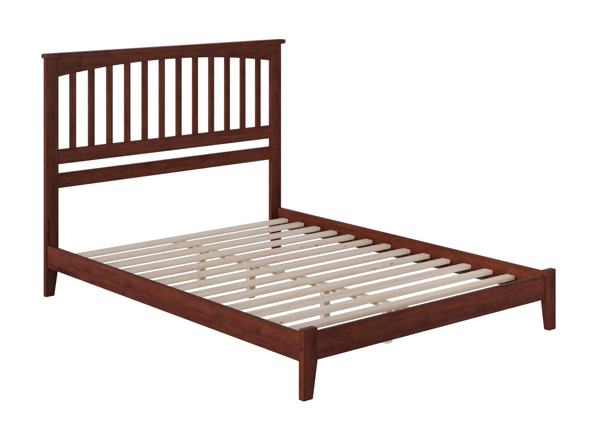 Mission King Low Profile Solid Wood Platform Bed Frame in Walnut